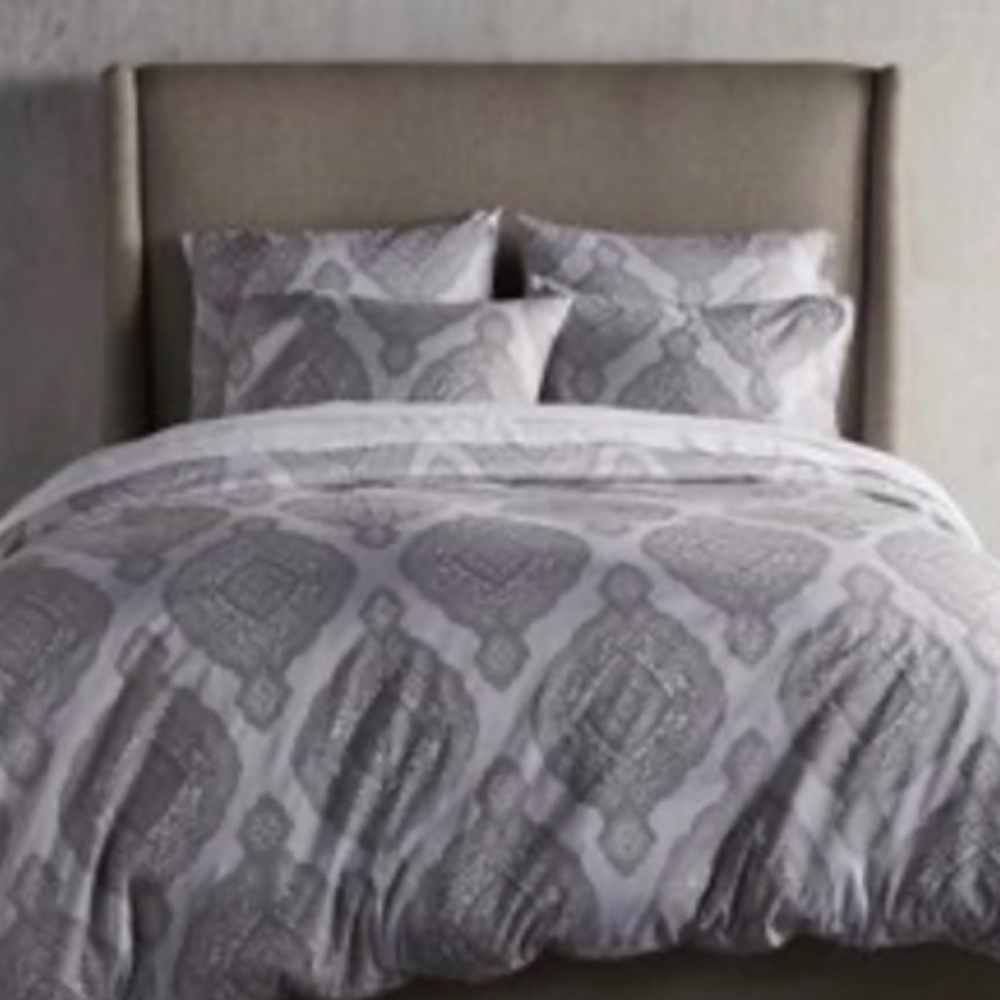 Arhaus Queen gray Sophia duvet cover with 2 Euro Shams and 2 Standard Shams